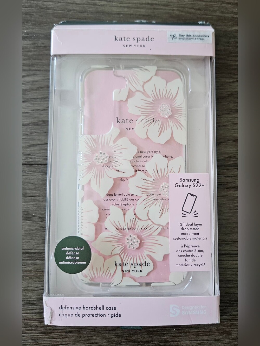 kate spade New York Pink Floral Hardshell Case for Samsung Galaxy S22+ -NWOT